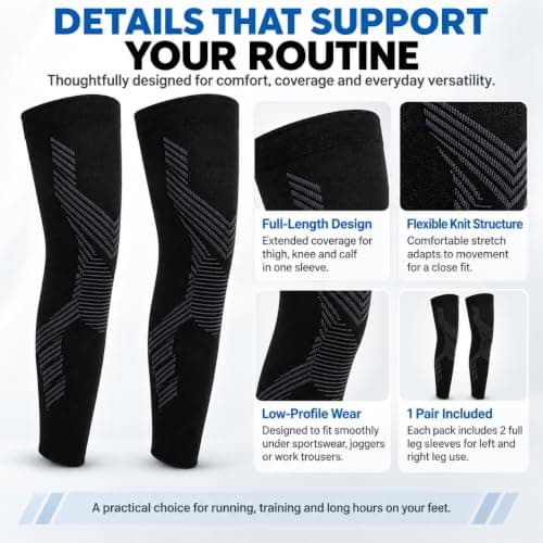Cctetn Leg Compression Sleeves 1 Pair Knee Support Men Women for Running — view 6