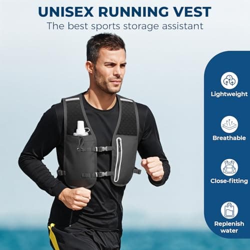 Kartoiy Running Vest Women with Water Bladder, Adjustable Running Hydration Vest Mens, Lightweight & Breathable Hydration Backpack for Trailrunning Hiking Marathon Cycling(Black) — view 2