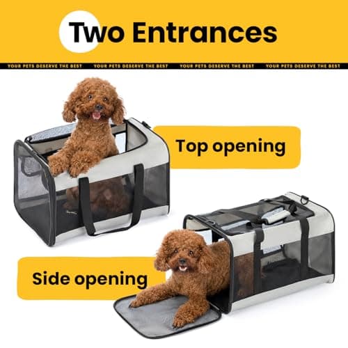 Conlun Dog Carrier Bag,Soft-Sided Pet Carriers for Dogs-L,Grey — view 3