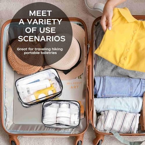 6PCS Clear Travel Cosmetic Bag with Zipper, Clear Toiletry Bags — view 5