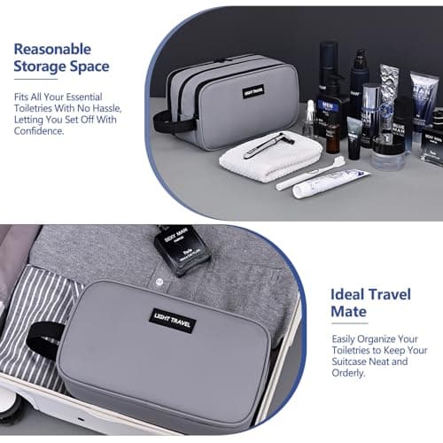 Blynmyr Mens Toiletry Bag, Water-Resistant PU Leather Wash Bag — view 6