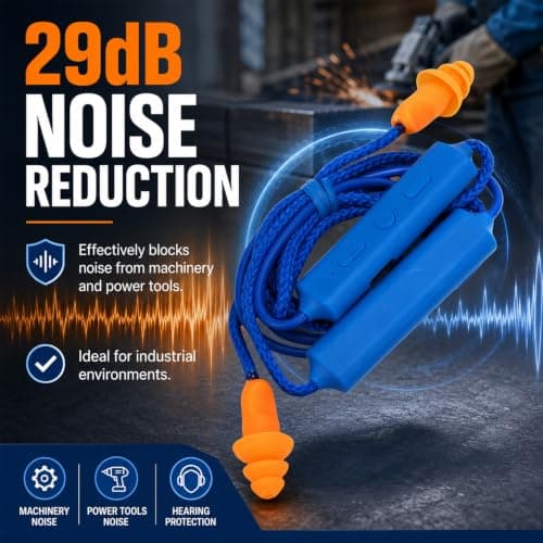 Bluetooth Earplug Headphones for Work, in-Ear Earphones, IPX5 Waterproof — view 3