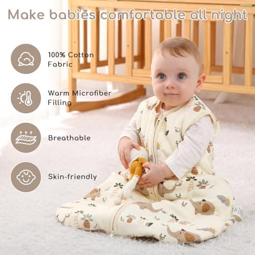Yukkidds Baby Sleeping Bag 1.5 Tog, Cotton Sleep Sack 0-6 Months — view 2