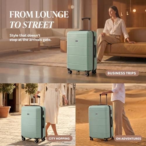 LUGG 28 Inch Jetset Suitcase Hard Shell Case 4 Wheel Travel bag Lightweight ABS Material with TSA Lock Approved for Travel with easyJet, British Airways, RyanAir, Virgin Atlantic, Emirates(75x49x29cm) — view 4
