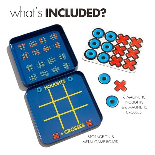 abeec Magnetic Noughts & Crosses Travel Game | Compact Tic Tac Toe Board with Magnetic Pieces | Portable Kids Game for Car Journeys and Holidays | Family Travel Games | Ages 3+ — view 2