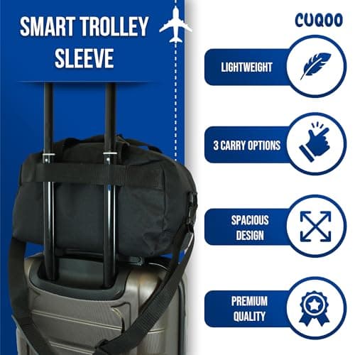 CUQOO Backpack for Flying Ryanair - 40x20x25 Under Seat Cabin Bag, Black — view 4