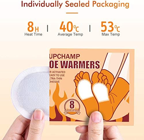 Toe Warmers Disposable – 40 Pairs Adhesive Foot Warmers, Up to 8 Hours Heat Pads for Shoes & Boots, Air Activated Heat Pads for Hiking, Skiing, Winter Outdoor Work, Men & Women — view 4