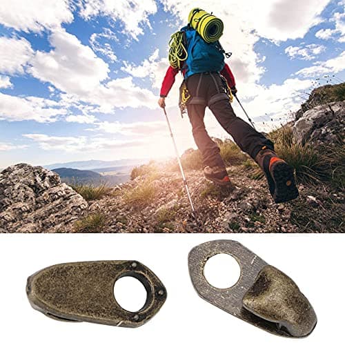 Boot Hooks, Boot Eyelet Repair Kit, Shoe Lace Hooks Alloy Boot Lace Hooks Lace Fittings with Rivets for Repair/Camp/Hike/Climb Accessories 20Set — view 6