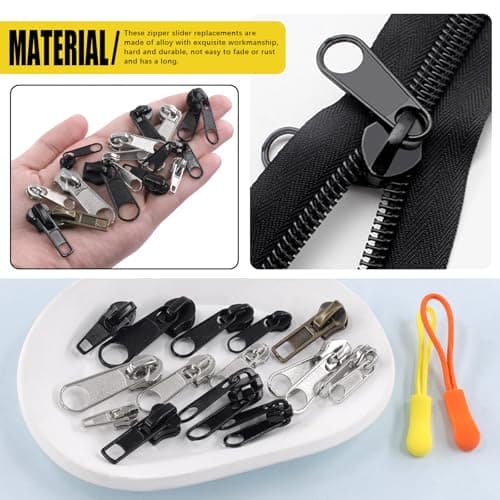 Mardatt 144Pcs Zipper Repair Kit - #3#5#8 Zipper Replacement with Extension Pulls, Installation Pliers for Bags, Tents, Luggage, Jackets, Backpacks, Sleeping Bags — view 5