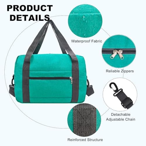 for Easyjet Airlines Cabin Bag 45x36x20 cm Underseat Travel Foldable Duffel Bag Holdall Tote Bags Overnight Carry on Luggage for Women and Men(30L, Teal) — view 5