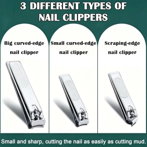 6PCS Nail Clippers Set, Manicure Set Men, Stainless Steel Nail Clippers Kit with Leather Case, Professional Nails Care Grooming Kit for Men & Women, Ideal Gift for Mom Dad (Dark Black) — view 3