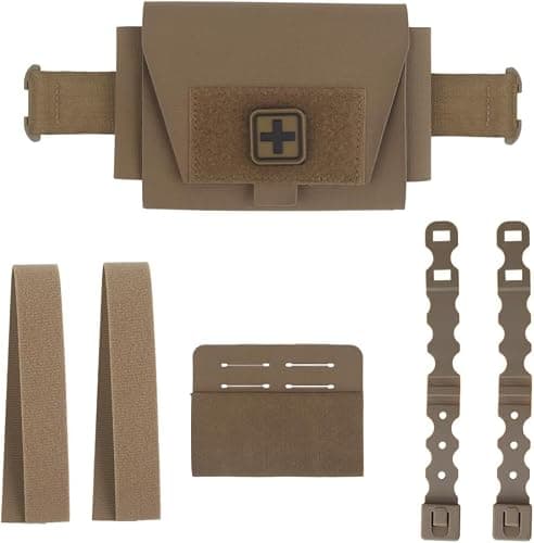 Compact MOLLE First Aid Kit - Quick-Detach Lightweight Emergency Medical Pouch for Outdoor Safety & Survival Gear (Khaki)