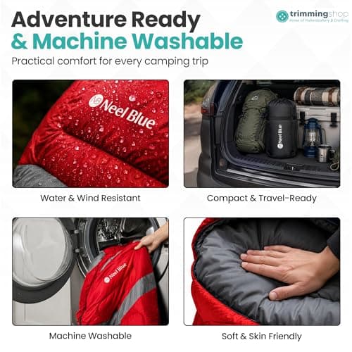 Trimming Shop 4 Season Waterproof Backpacking Sleeping Bag 6ft - Red — view 5