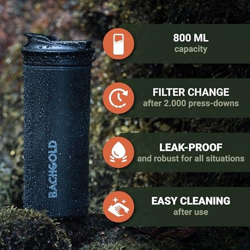 Bachgold Camping Water Replacement Filter for 800 ml bottle - Portable Water Filter Hiking & Backpacking - Water Purification Bottle Clean Water in Seconds for Outdoor & Survival Adventures — view 3