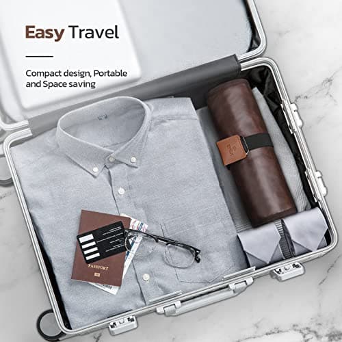 Toiletry Bag for Men, Travel Dopp Kit, Water-Resistant Bathroom Roll Organizer for Shaving Kit, Hygiene, Toiletry Accessories, 1.Brown(PU Leather), Practical — view 6