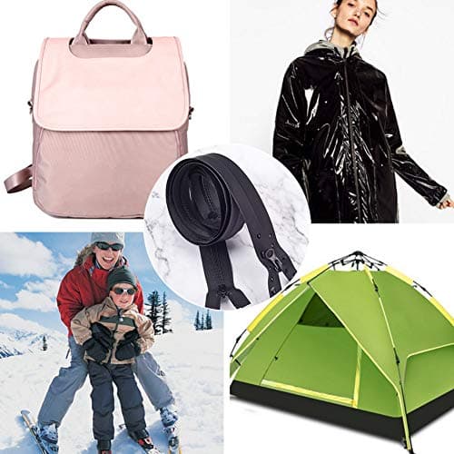 BENECREAT 5PCS #5 80cm Waterproof Nylon Zippers, Black Waterproof Zippers for Sewing Jacket Coat Outdoor Clothing Backpacks — view 6