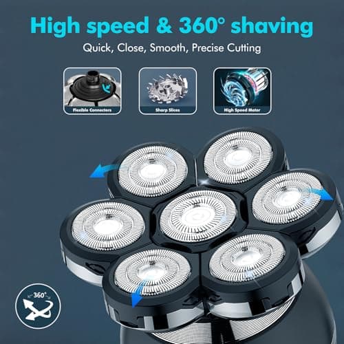 iWarmbase Head Shavers for Bald Men, 7D 6 in 1 Mens Groming Kit — view 3