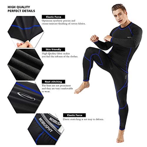Thermal Underwear Mens Set Mens Thermals Top Bottoms Long Johns Long Sleeve — view 5