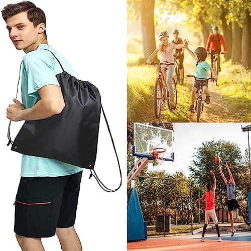 Drawstring Bags Drawstring gym bag Personalised Waterproof Gym Sack with Sports Backpack Large PE Bag Personalised Waterproof Swimming Sack for School Travel Various Activities — view 6