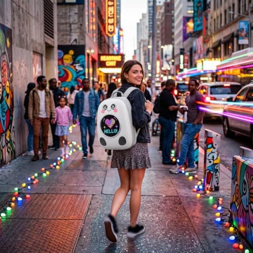 AMONIDA LED Backpack with Programmable Color Screen, Water Proof Hard Shell — view 3