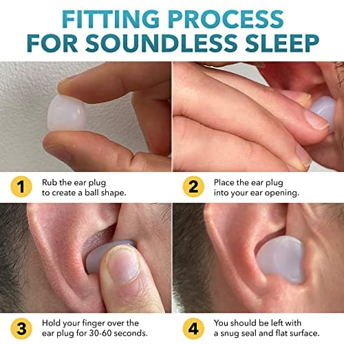 Noise Cancelling Ear Plugs for Sleeping - 10 Pairs, Silicone, White — view 5