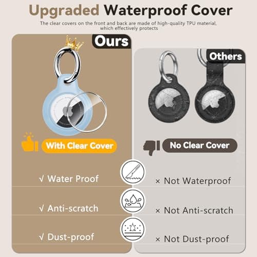 TNSNK for AirTag Holder Keyring, 1 Pack,Light Blue — view 3