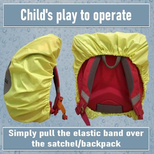 EANAGO 100% waterproof kids backpack rain cover - highly reflective school bag protector for school kids - lightweight & durable - giant reflector to increase safety — view 4