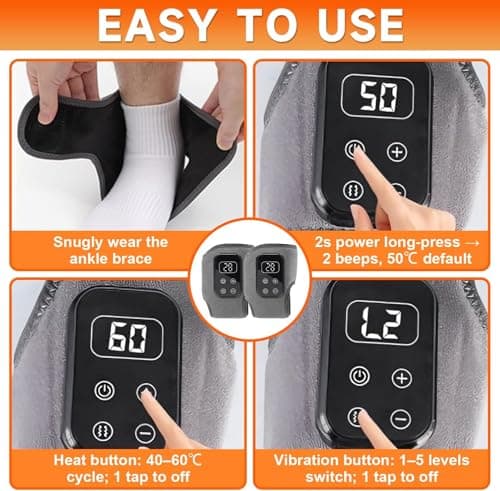 2PCS 3-in-1 Cordless Foot Massagers, Heated Ankle & Foot Massager — view 6
