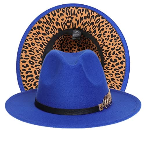 JK Home Womens Mens Classic 1920s Gatsby Fedora Hats, Patchwork Two Tone