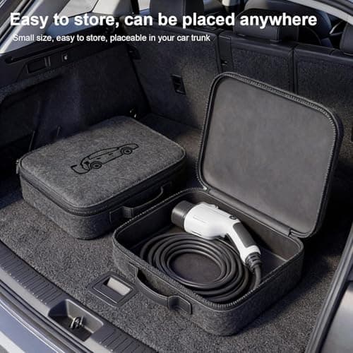 E-Car Charging Bag, Weatherproof Felt Bag for Vehicle Charging Cable, Electric Car Charger Case, for Outdoor Adventures, Travel, Road Trips, Daily Drives and — view 4