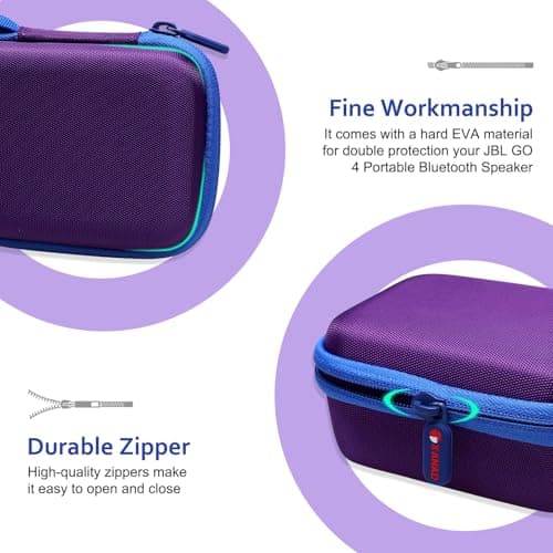 XANAD Hard Travel Case for JBL GO 5 /Go 4 / Go 3 Portable Speaker Purple — view 4