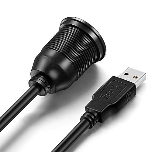 OBSTORM USB 3.0 AUX Flush Mount Car Mount Extension Cable, 1 meter — view 3