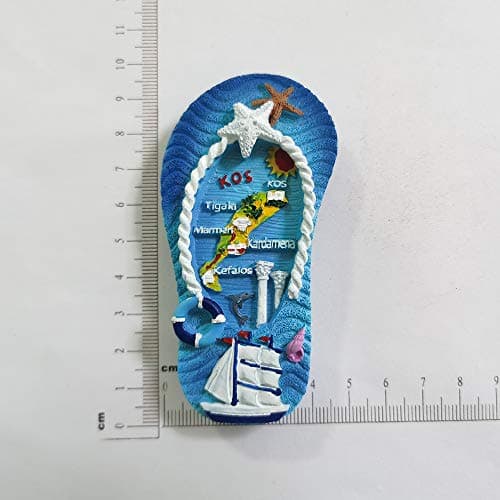 Kos Greece 3D Flip Flop Refrigerator Magnet Resin Travel Souvenirs,Handmade Home & Kitchen Decoration Kos Fridge Magnet Collection Gift — view 6