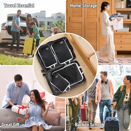 Compression Packing Cubes for Travel, Travel Essentials Luggage Organizer bags for Suitcase, Durable Compression Travel Packing Cubes for Carry on Backpack — view 5