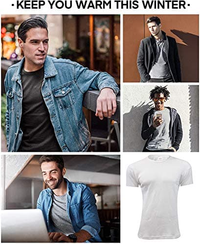 Thread Linens 3 Pack Mens Thermals T Shirt, Body Warmer Base Layer Thermal Underwear Mens Thermal Top for Men Size S-XXL (White, XXL) — view 3