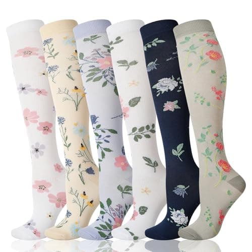 Zuimei 6 Pairs 20-30 mmhg Compression Socks for Women Men