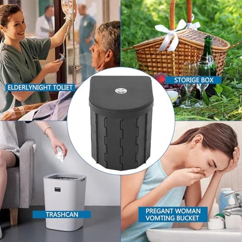 Unibos | Portable Toilet, Outdoor Camping Toilet, Fishing Toilet, Campervan Toilet, Collapsible Toilet Bucket, Portable Loo, Camping Loo, Camping WC — view 6