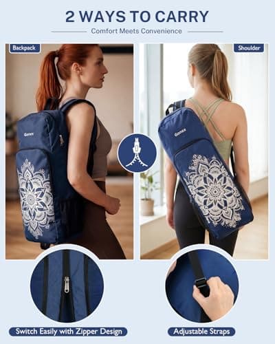 Gonex Yoga Mat Bag Convertible Backpack Blocks Carrier Wet Pocket — view 2