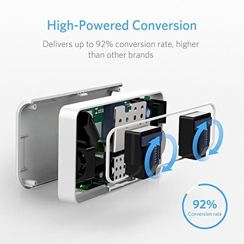 BESTEK UK to USA Power Converter Travel Power Adapter 200W Step Up Transformer 110v to 240v Voltage Converter with 4 USB Ports, Grey — view 2