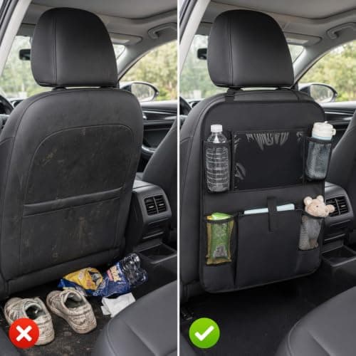 ZeBQrphio Car Seat Organiser,2 pcs back seat organiser Back Seat Storage Solution with Multiple Compartments, Universal Vehicle Fit for Travel Essentials Organisation — view 4