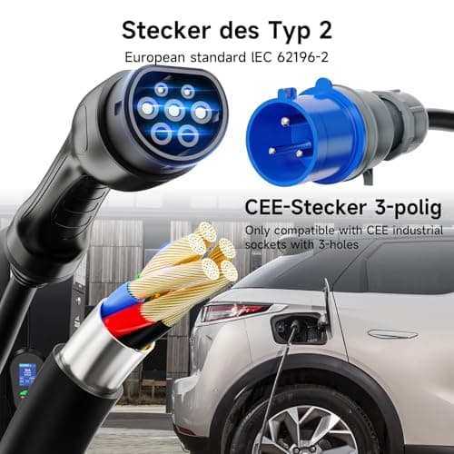 AFYEEV EV Charger 7kw Type 2 8M, Portable EV Charger Cable with Smart App — view 4
