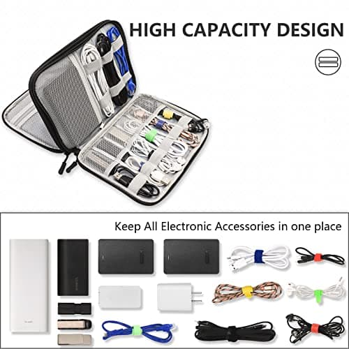 Teskyer Travel Cable Organiser Bag, Travel Essential, Black — view 4
