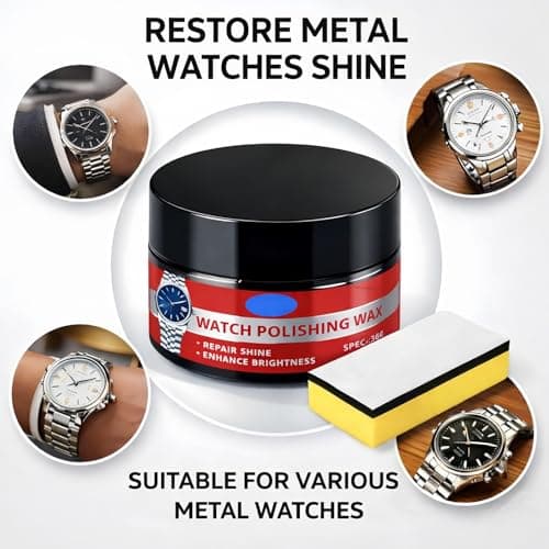 Watch Polishing Kit,Premium Watch Cleaning Kit & Watch Glass Scratch Remover,Watch Polish and Screen Scratch Repair,Polishing & Cleaning Paste with Sponge,Strap & Stainless Steel Scratch Remover,30g — view 5