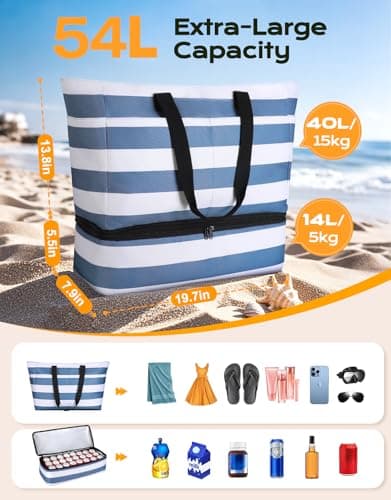 CIRYCASE Beach Bag with Cooler, 54L Extra Large Beach Bags for Women — view 4