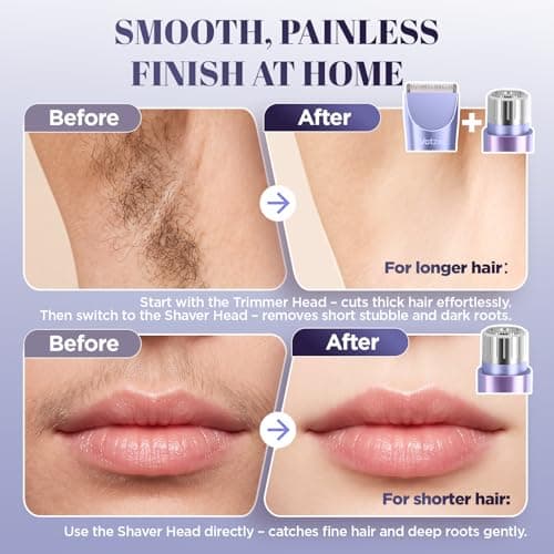Votzel Lady Shavers 2 in 1,Bikini Trimmer Women,Facial Hair Remover IPX7 — view 3