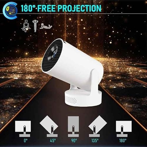 Technyon HY300 ultra 2026 | Full HD WiFi Projector with Android 14.0 – Portable Home Theater & Outdoor Movie Projector | Screen Mirroring for iOS/Android | Gaming & HDMI Compatible — view 3