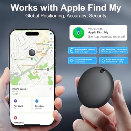 GPS Tracker Tag for Vehicles Work with Apple Find My (iOS only), Car Tracker No Monthly Fee or Subscription, Global Coverage Mini Air Tracker Device for Kid Dog Cat Luggage Bike — view 2