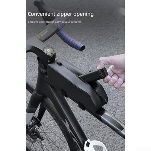 Jayruit Bike Top Tube Bag, Waterproof Bike Front Frame Bag, Hard Case Bike Bag, Large Capacity fits for Outdoor Cycling Travel Hiking(Orange) — view 6