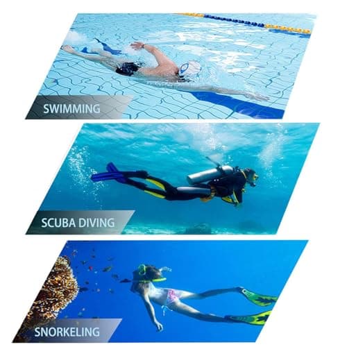 Adult Snorkeling Gear Snorkel Set with Dry Top System 180 Degree Panoramic Snorkel Mask,Snorkel Mask Set Leak-proof (Black) — view 6