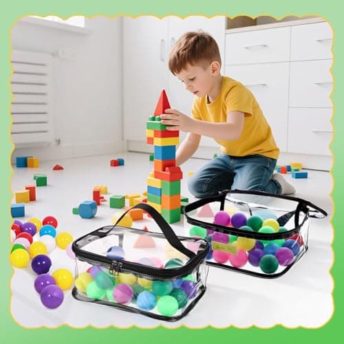 4 Pack Clear Toy Storage Bags, PVC Waterproof Toy Organizer, Black — view 4